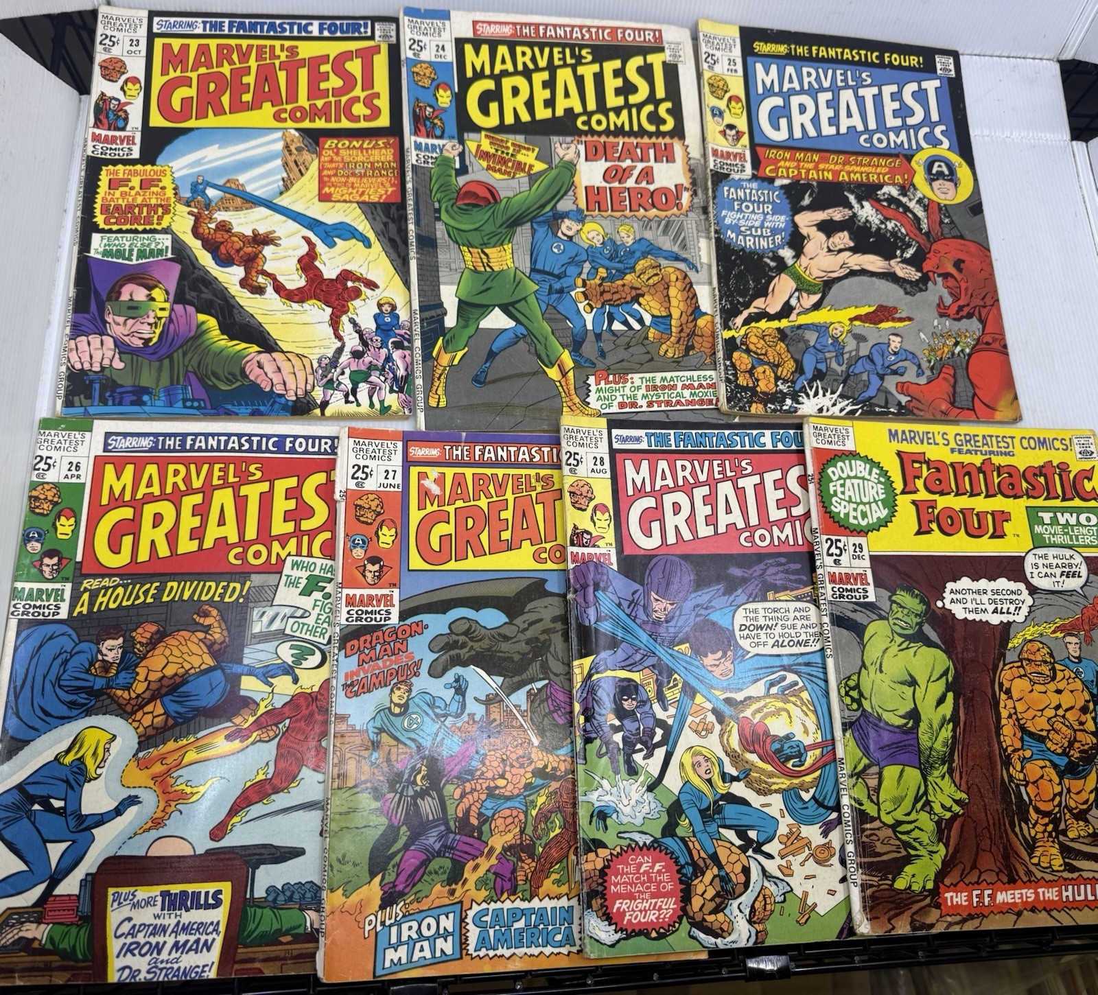 7 Silver age marvel’s greatest Comics/fantastic four lot 23 -29 , Nice Books 7 Silver age marvel’s greatest Comics/fantastic four lot 23 -29 , Nice Books