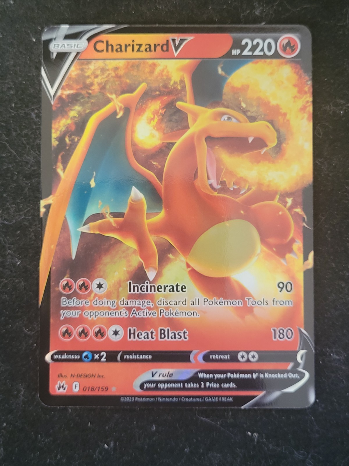 2023 Crown Zenith Charizard V Holo Rare #18/159