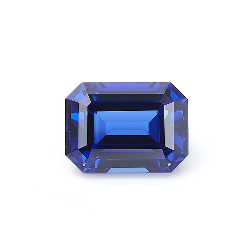 AGL Lab Created Royal Blue Sapphire Emerald Shape Jewelry Making Loose Gemstones