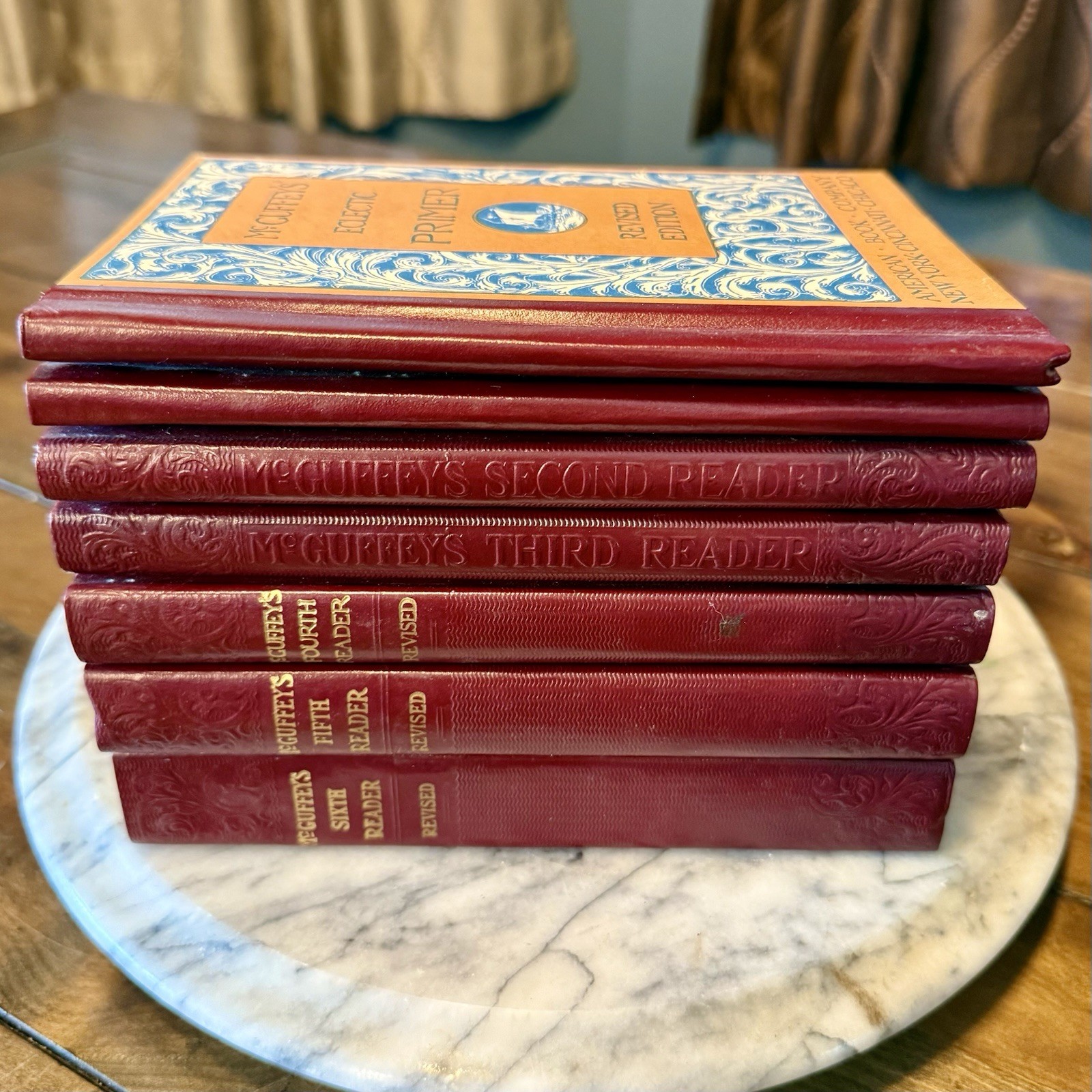 VTG McGuffey\'s Eclectic Readers Complete 7 Book Set Primer 1-6 Revised Hardcover