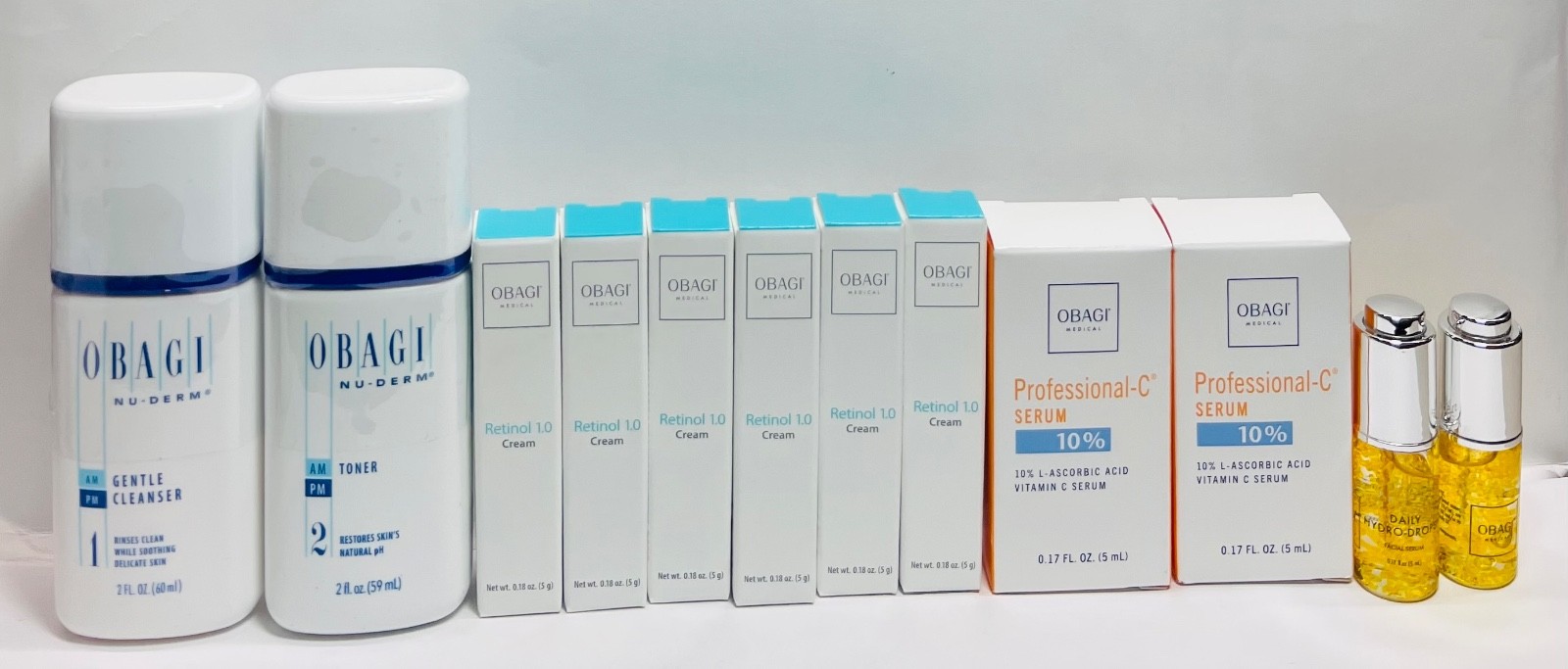 OBAGI GENTLE CLEANSER TONER RETINOL 1.0 C10% DAILY DROPS 12 pcs NEW AUTHENTIC