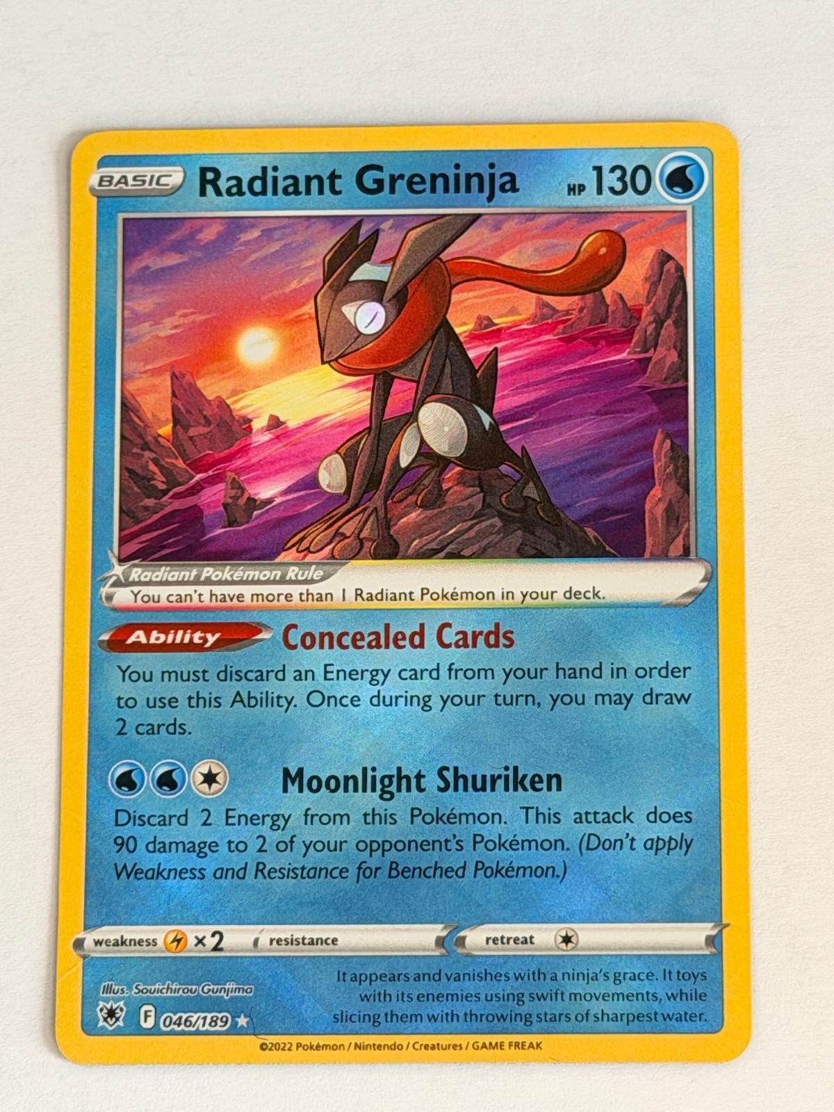 Radiant Greninja 046/189 Radiant Astral Radiance Pokemon Holo Near Mint