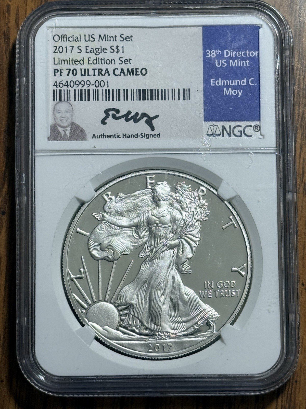 2017 S Silver Eagle NGC PF70UCAM LIMITED EDITION SET MOY SIGNED 