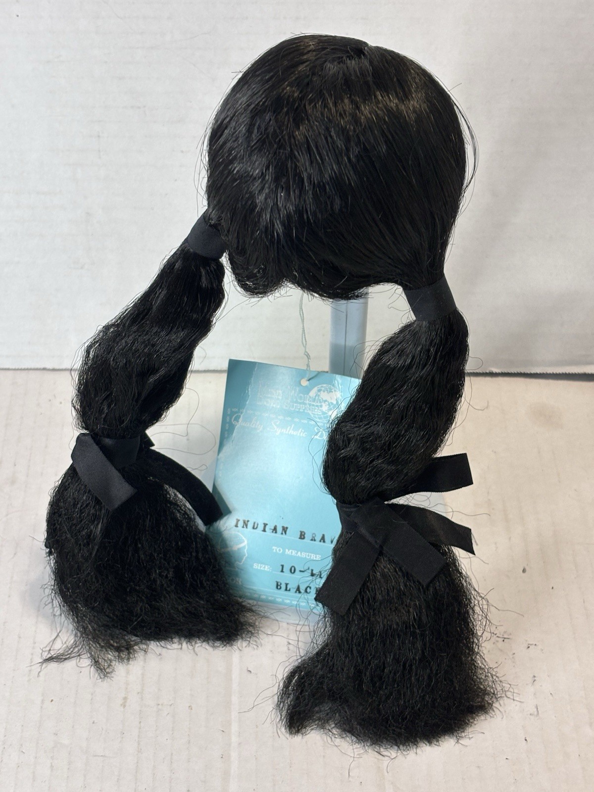 Mini World Indian Brave 10-11 Black Doll Hair Wig NOS Native American Long Hair Mini World Indian Brave 10-11 Black Doll Hair Wig NOS Native American Long Hair