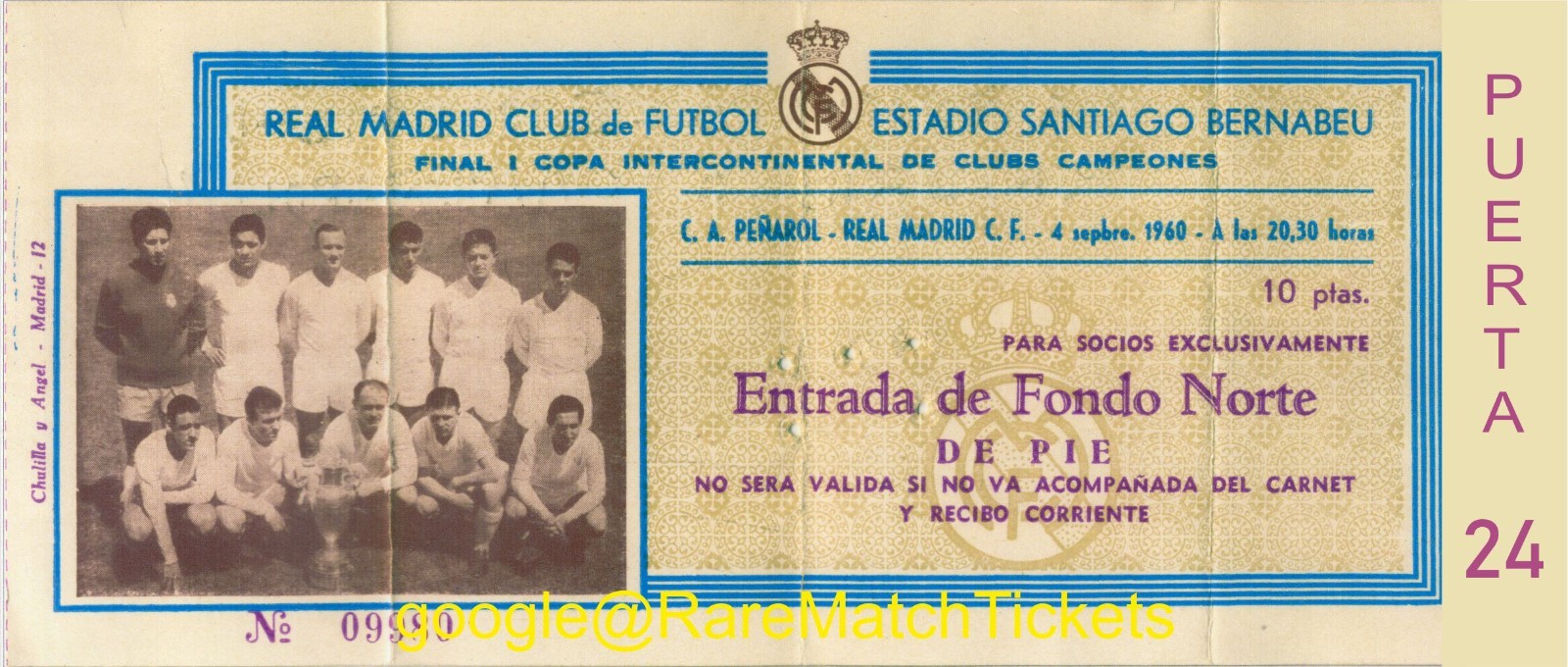 reproduction Intercontinental Toyota, European/South American Cup final ticket