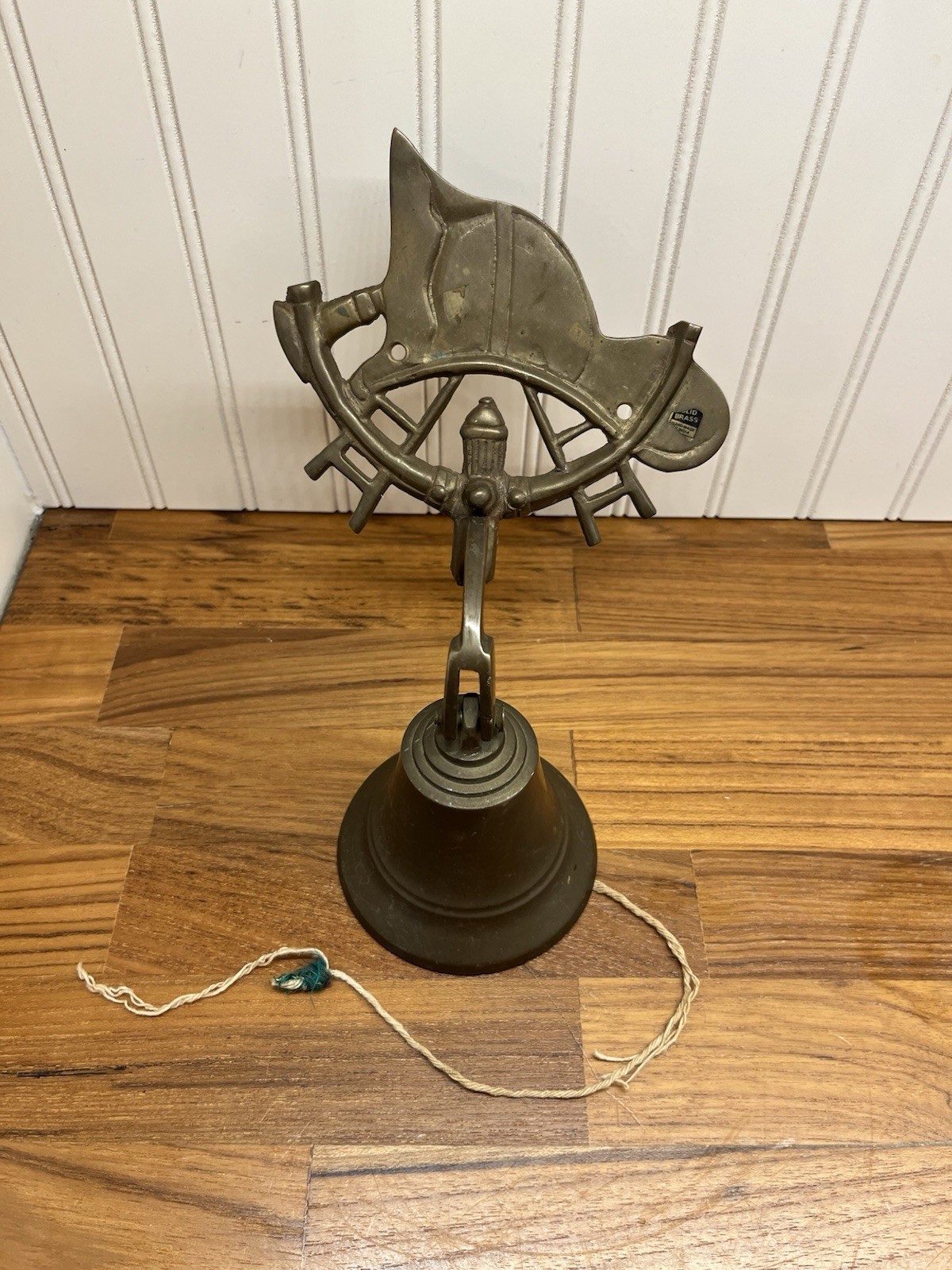 Vintage Brass Fireman’s Bell Fireman Hat Wall Hanging