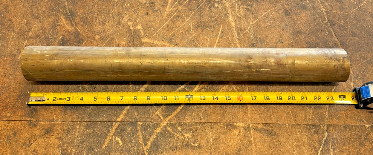 C360 Brass Round Rod 2-5/8” Diameter x 23.5”Long Solid Stock Lathe Turning 2.625