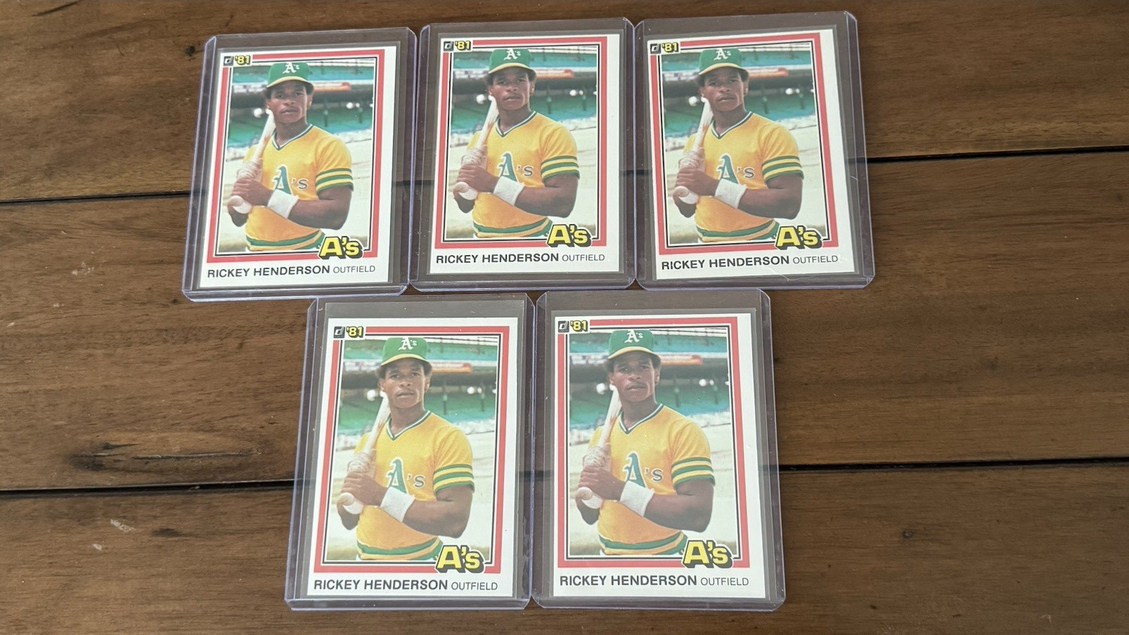 1981 Donruss Rickey Henderson lot (5)