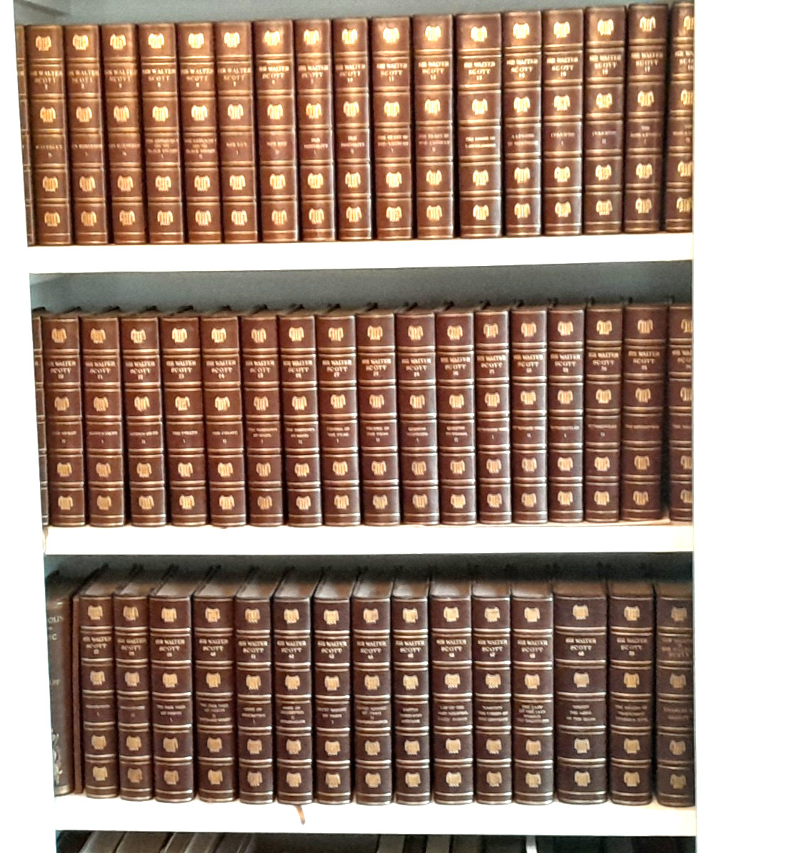 1900 Huge Leather Set SIR WALTER SCOTT WAVERLY NOVELS ANTIQUE LIBRARY 51 Vol