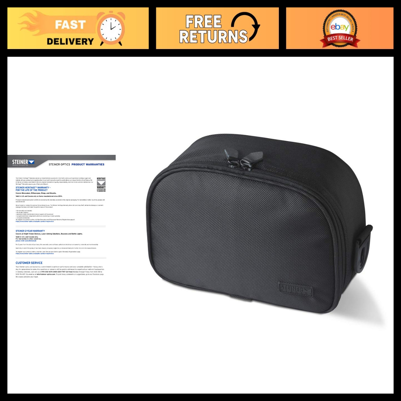 Premium Padded Binocular Case - Durable, Water-Resistant, Adjustable Strap, Ligh