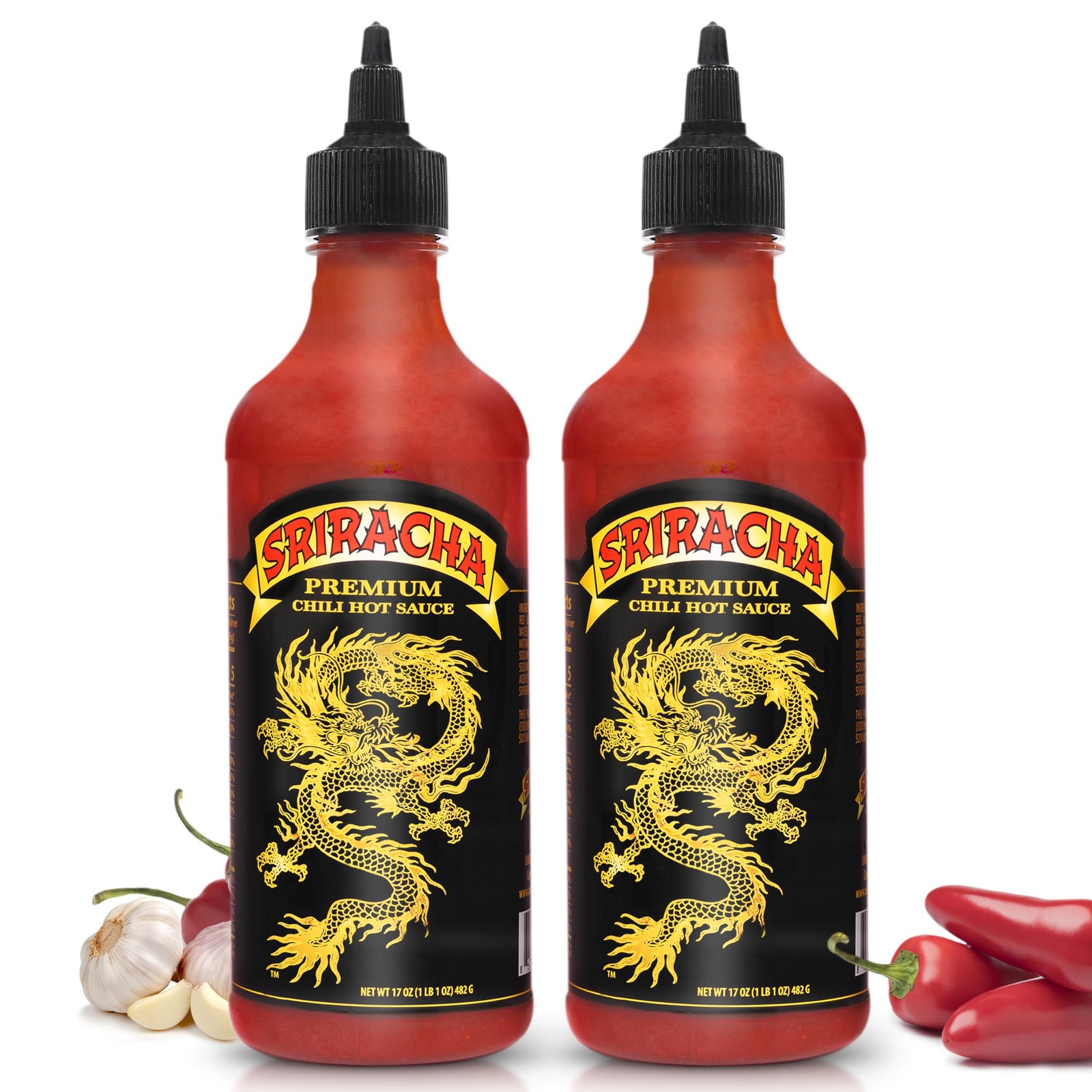Underwood Ranches Dragon Sriracha Sauce - Hot Sauce for Eggs,Pizza,17 oz -2 Pack Underwood Ranches Dragon Sriracha Sauce - Hot Sauce for Eggs,Pizza,17 oz -2 Pack