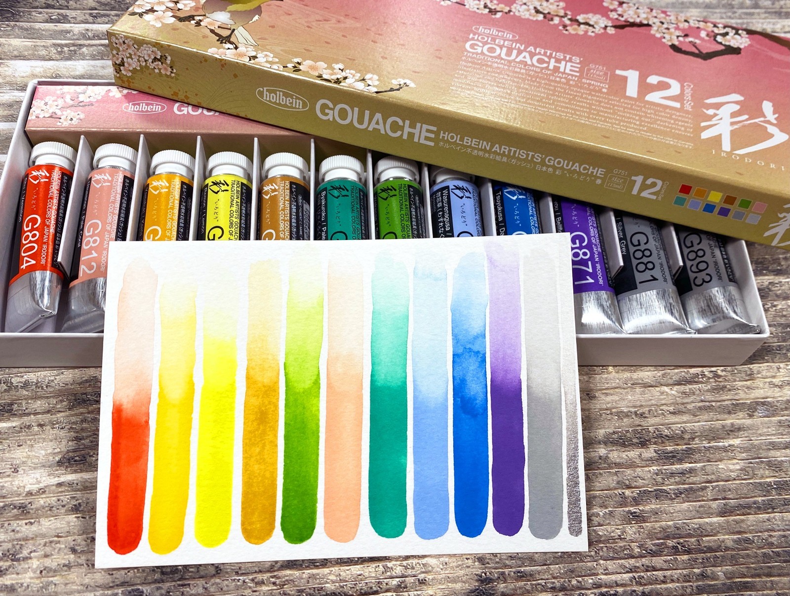 Holbain Irodori Gouache Spring 12 Color Set 15ml Japanese Traditional Colors New