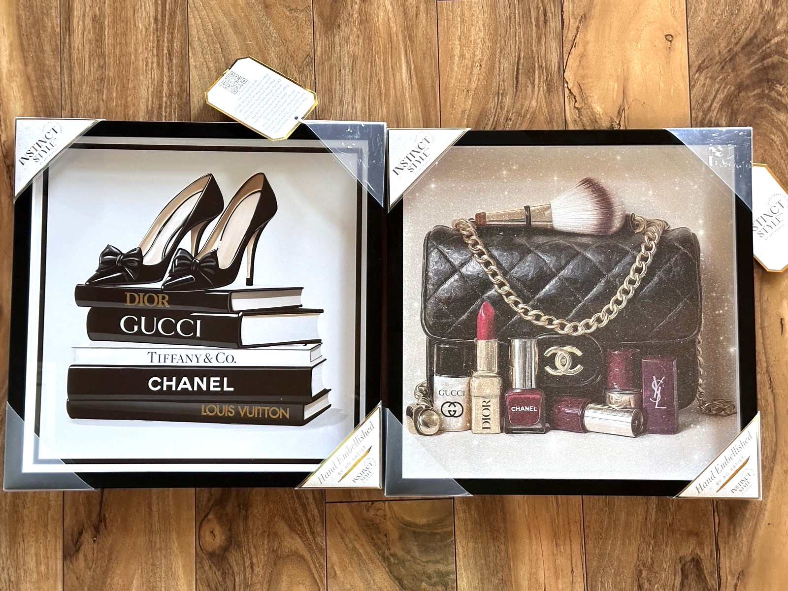 Luxury Inspired Glam Wall Decor Set Black Gold Fashion Art Beauty Room Print Set