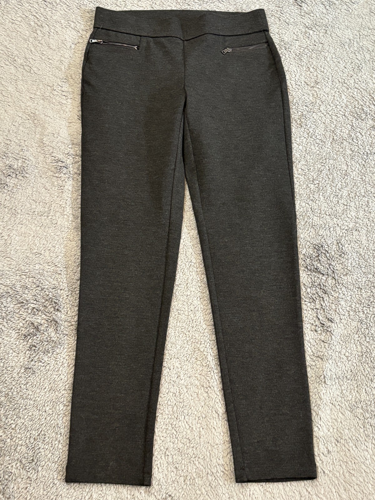 NWT Ann Taylor Pants Womens 6 Charcoal Gray Skinny Leg Pull On Stretch Knit