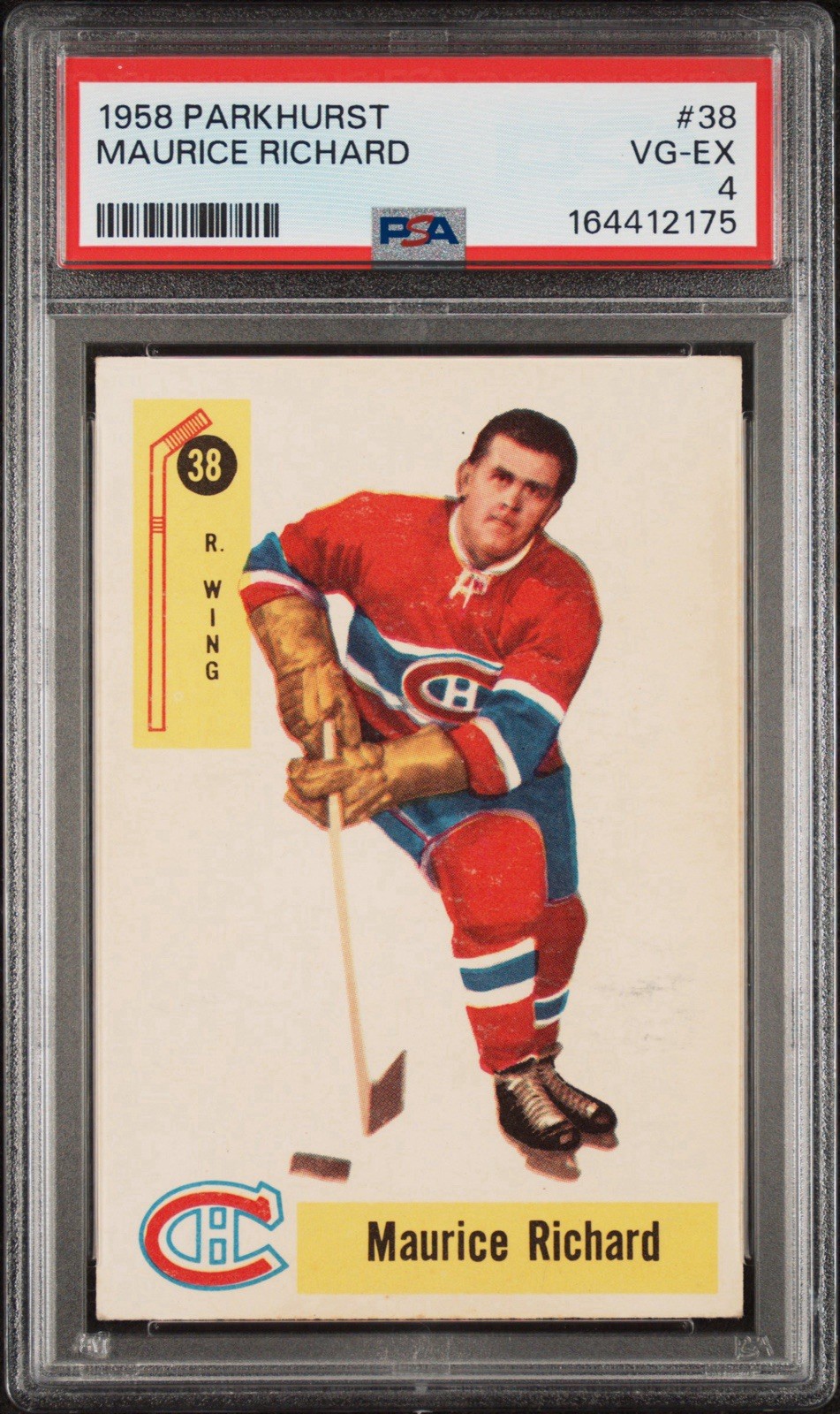 1958 PARKHURST #38 MAURICE RICHARD PSA 4 NEW GRADE VINTAGE HOCKEY