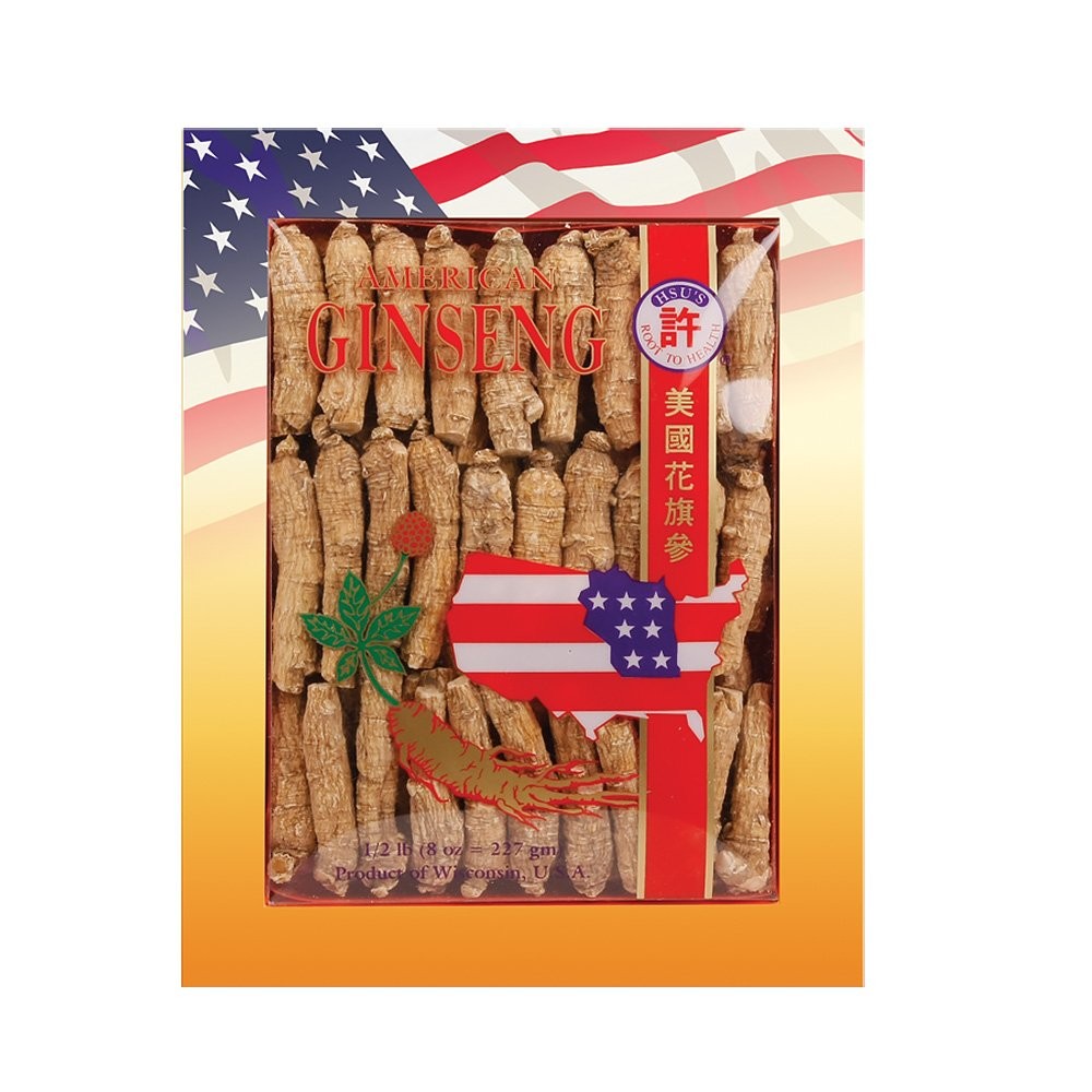 Hsu's SKU 0133-8 Half Short Medium Small Wisconsin American Ginseng Roots 8 Oz