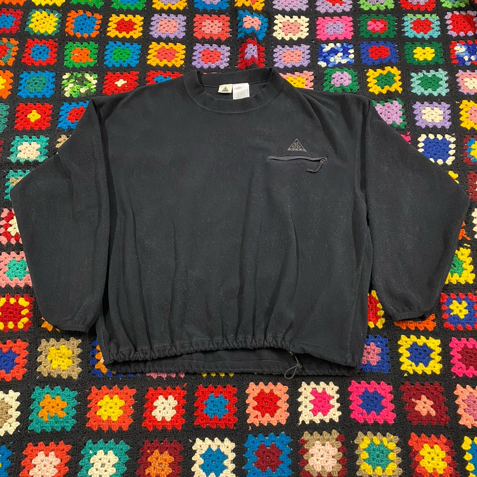 Vintage 90s 00s Nike ACG Black Fleece Mockneck Pullover Size L Y2K Techwear