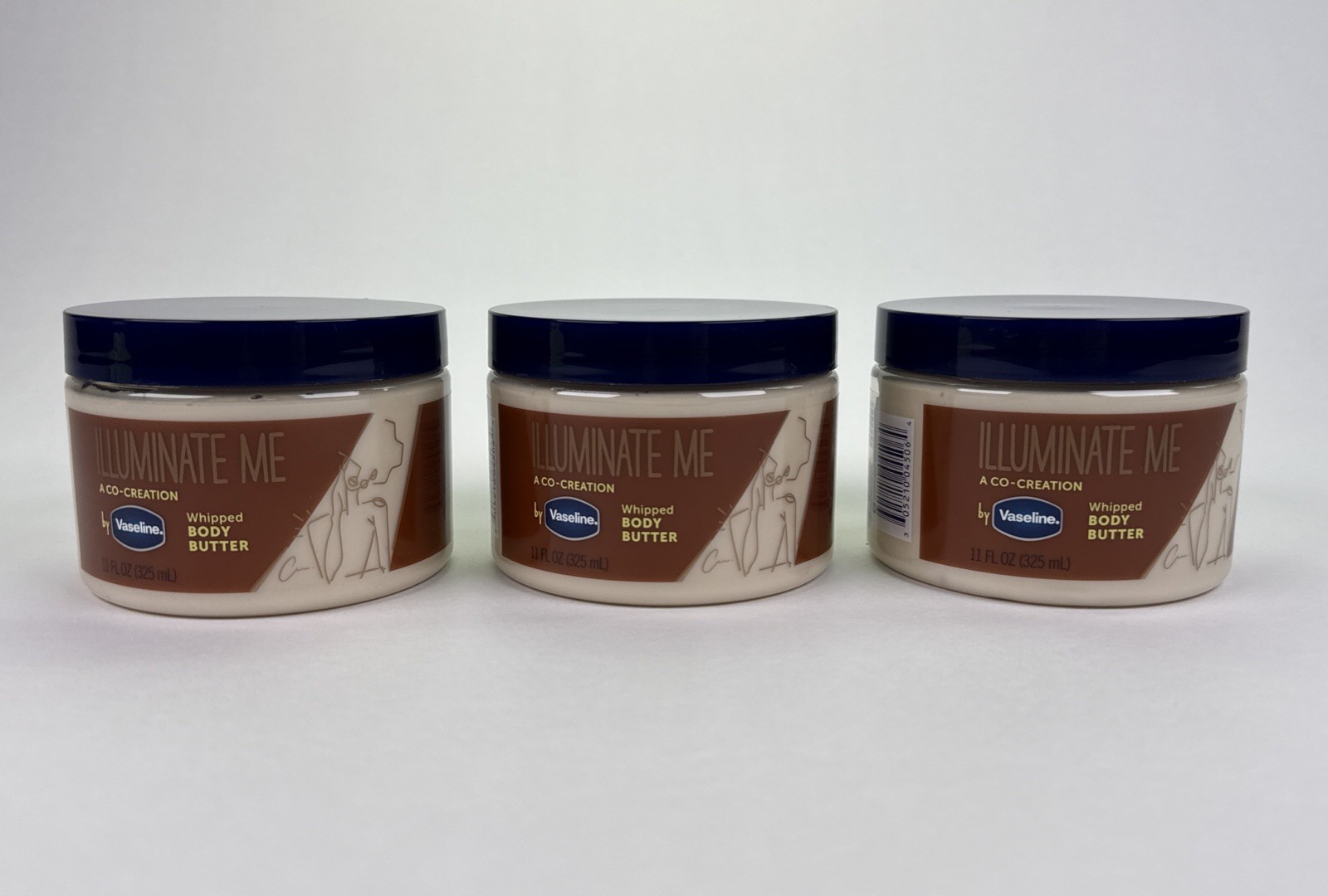 3 Jars (11oz Each) Vaseline Illuminate Me Whipped Body Butter - NEW 3 Jars (11oz Each) Vaseline Illuminate Me Whipped Body Butter - NEW