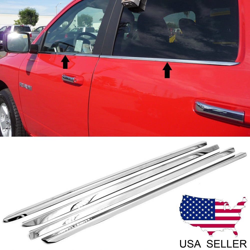 Fit 2020-2026 Dodge Ram 2500 3500 Crew Cab Stainless Chrome Window Sill Trim