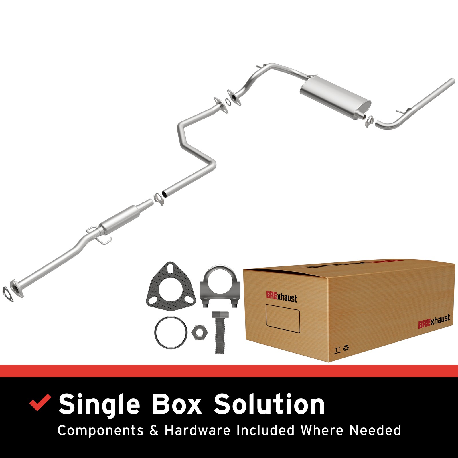 OE Replacement Exhaust System Kit For 1990-1991 Honda Civic
