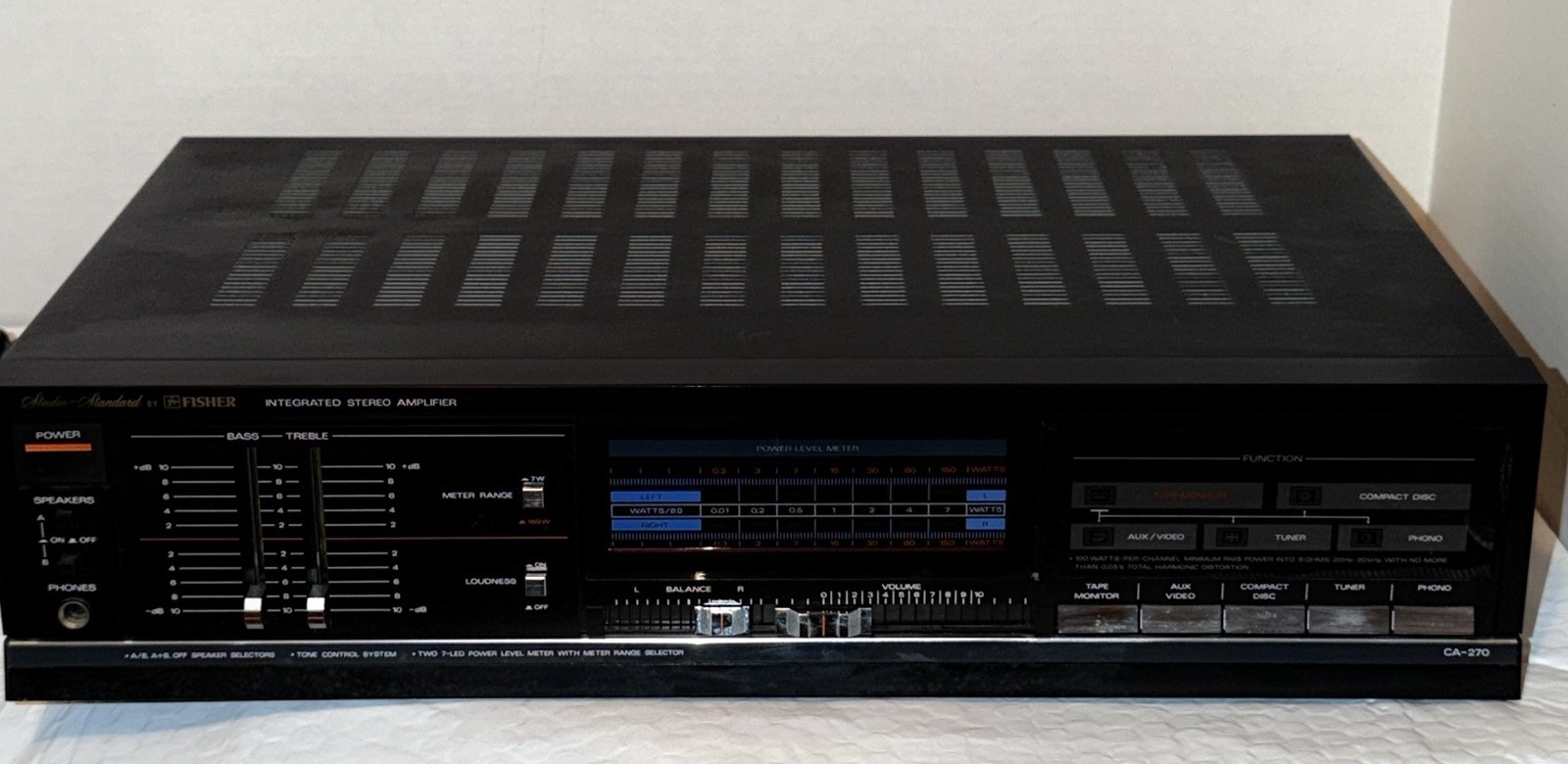 Vintage Fisher CA-270 Stereo Amplifier - Tested Japan