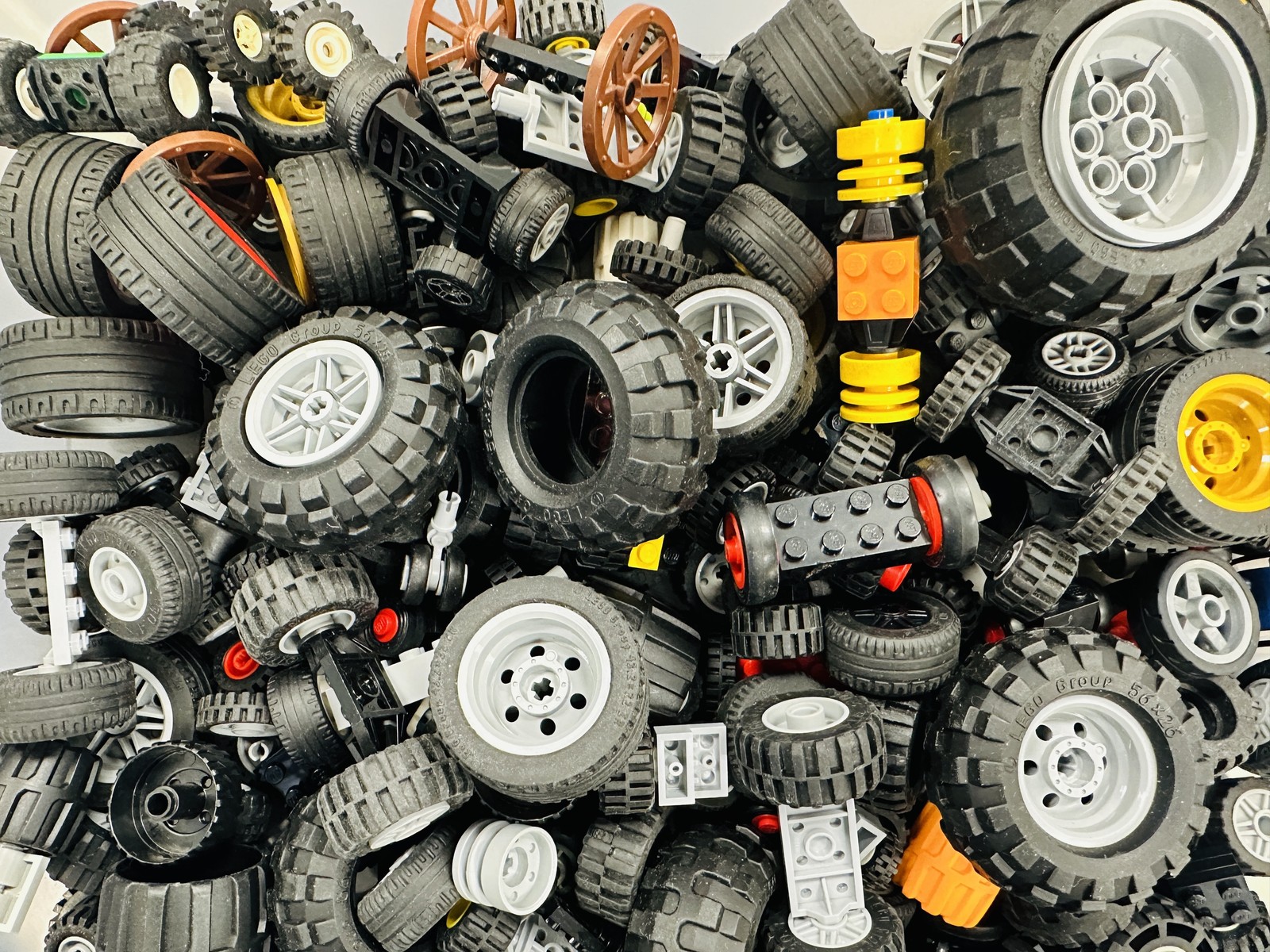 Lot Of 2 Pound Lbs Random Lego Wheels And Axles Black Sorted