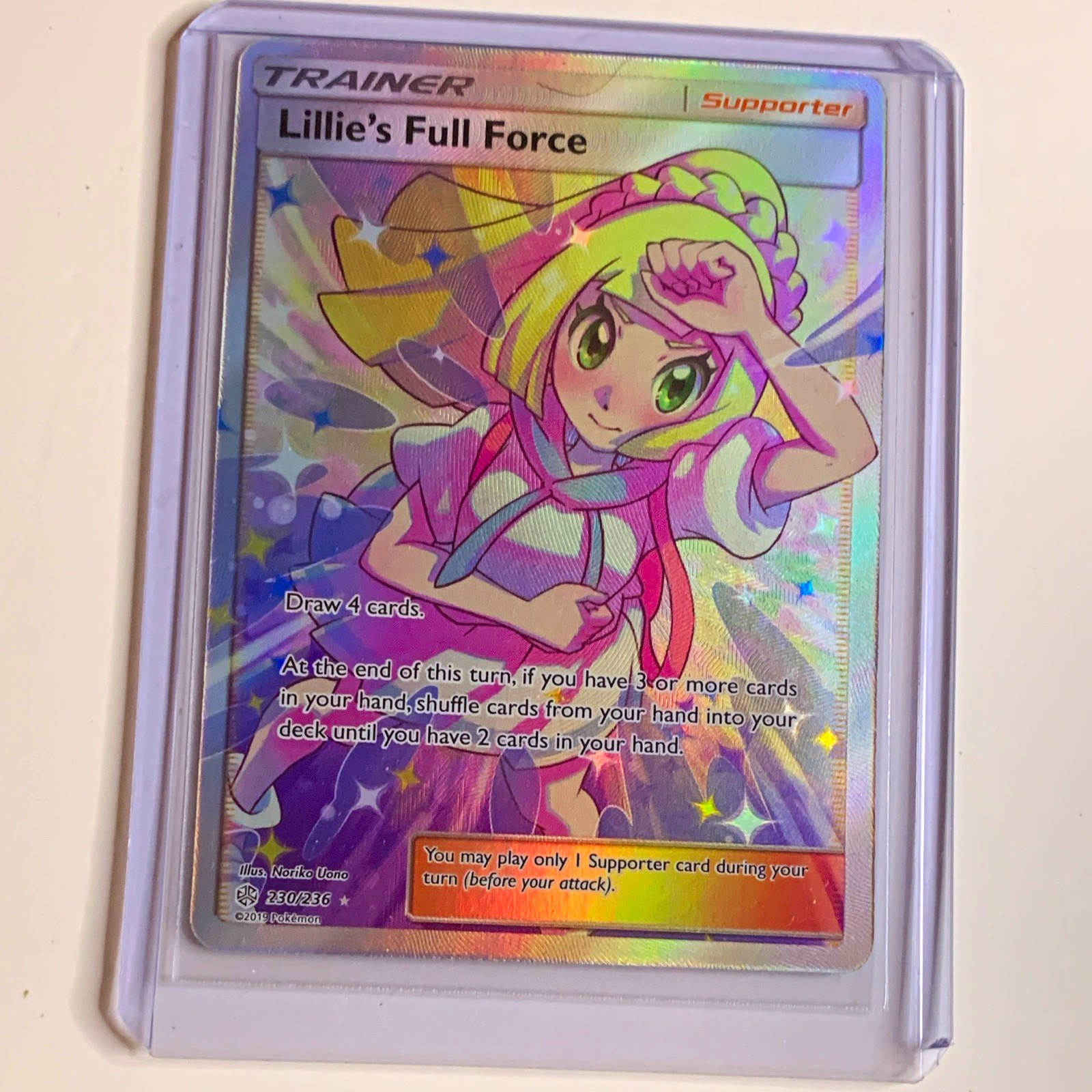 Pokemon TCG Lillie's Full Force 230/236 SM Cosmic Eclipse Full Art Holo UR