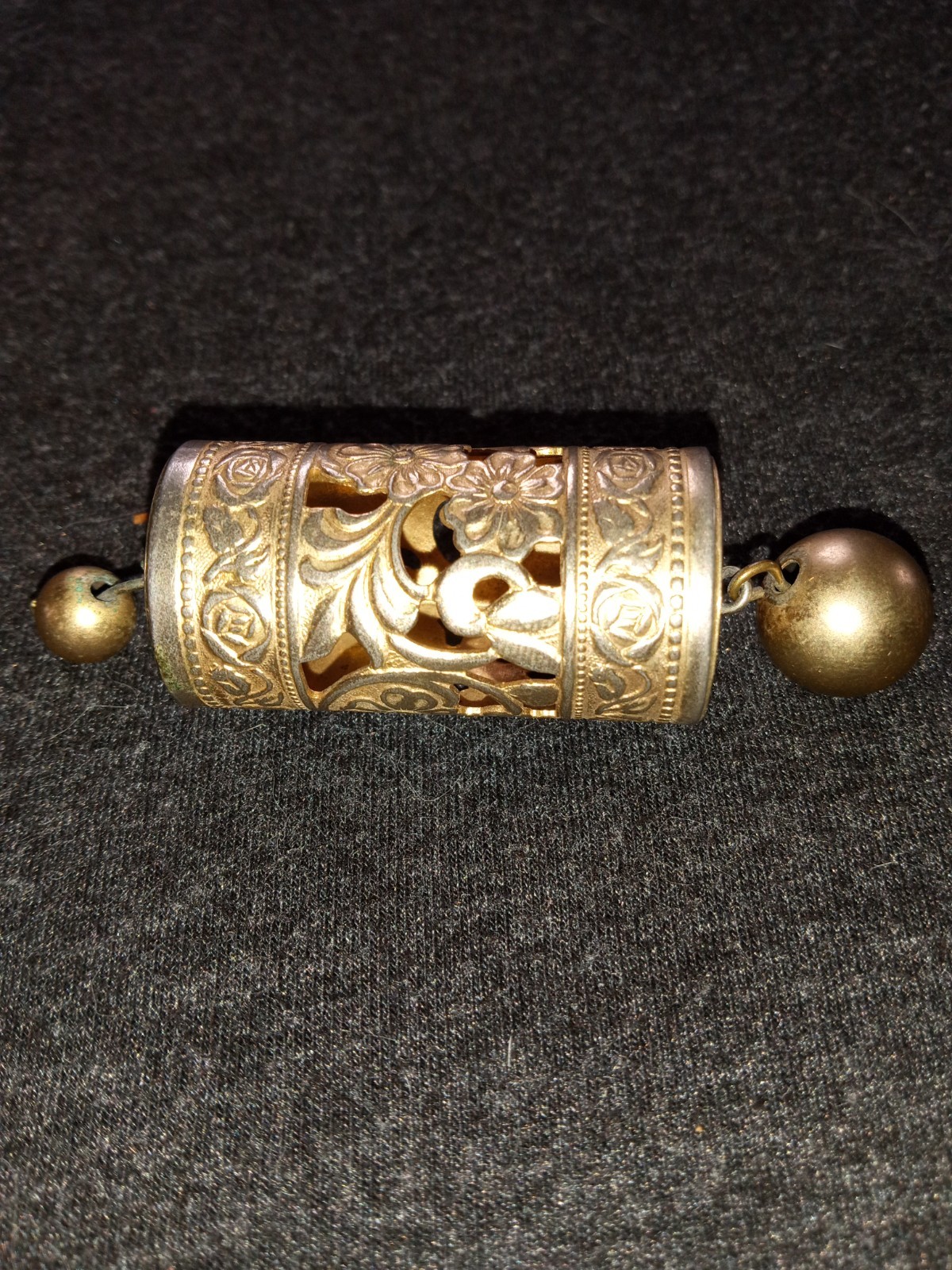 Chinese necklace - antique vintage brass tube Chinese necklace - antique vintage brass tube