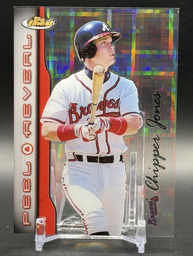 1999 Topps Finest Chipper Jones Peel and Reveal Hyperplaid #PR16 Braves