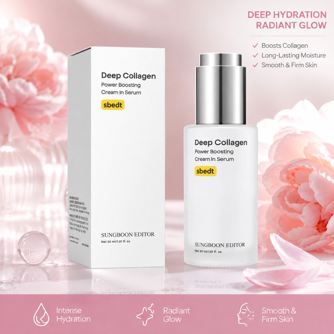 SUNGBOON EDITOR Korean Skincare Deep Collagen Power Boosting Serum Cream