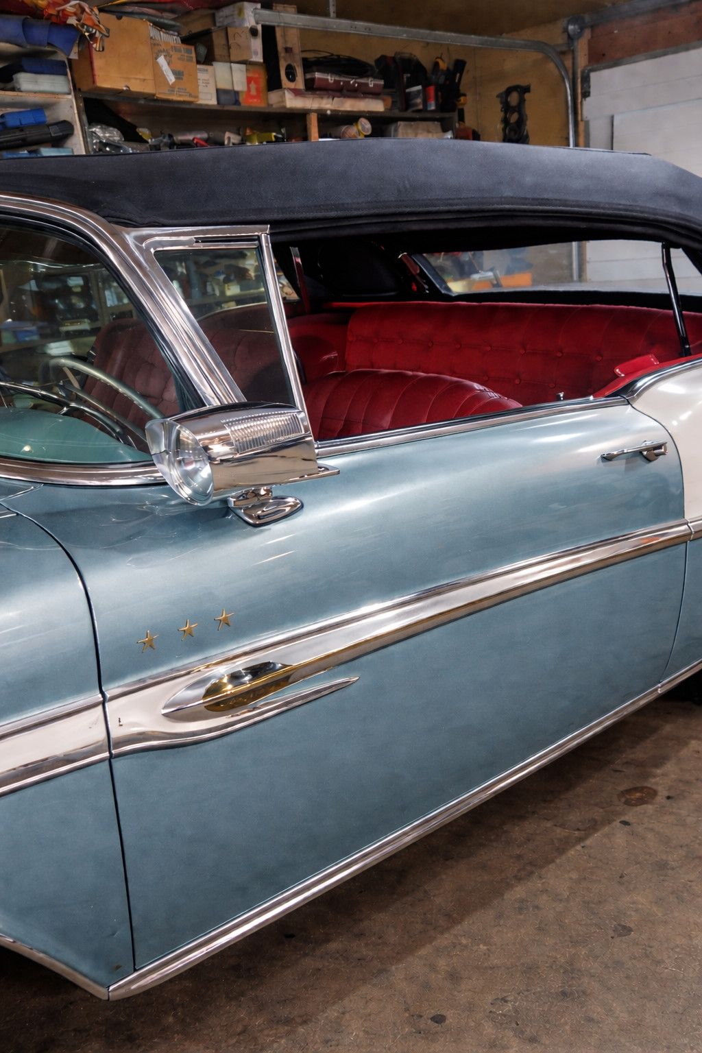 New Vintage Nuvue Spotlights Mirror, Chrome Retro Nuvue USA CLASSİC CAR