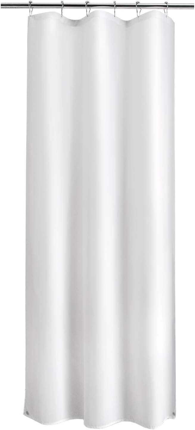 Small Stall Shower Curtain Liner Washable, 36 x 72 Inches, White Fabric Stall