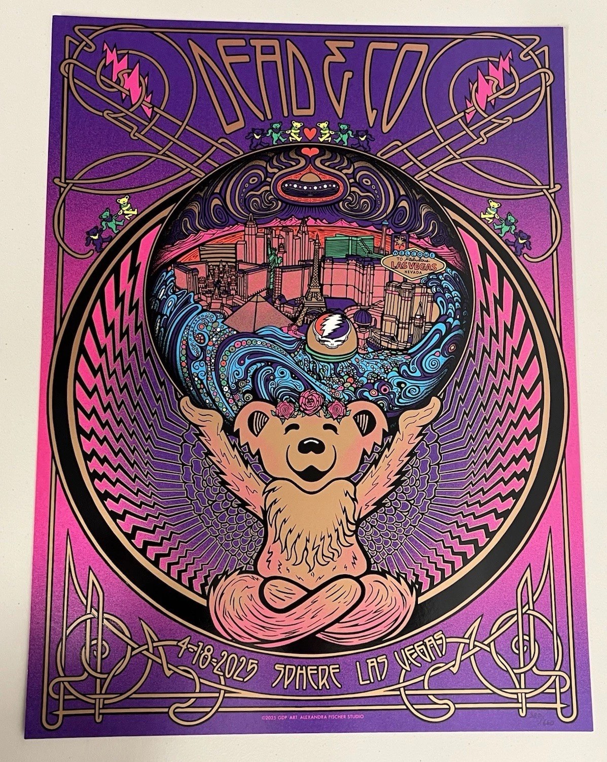 Dead & Company Poster Las Vegas Sphere 4/18/2025 Grateful Dead 380/660