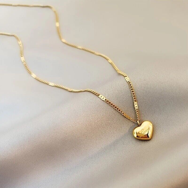 Collares 14K Collar Con Pendiente de Corazon Joyeria Fina Regalos para Mujeres