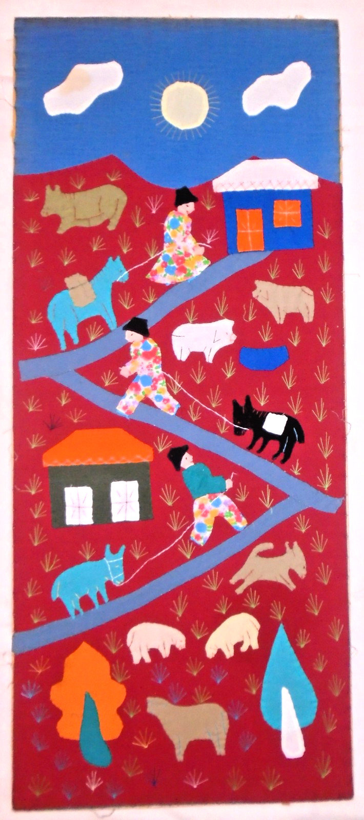 Vtg Arpillera Peru Folk Art Tapestry Quilted Appliqué Cuts, 12 Vtg Arpillera Peru Folk Art Tapestry Quilted Appliqué Cuts, 12