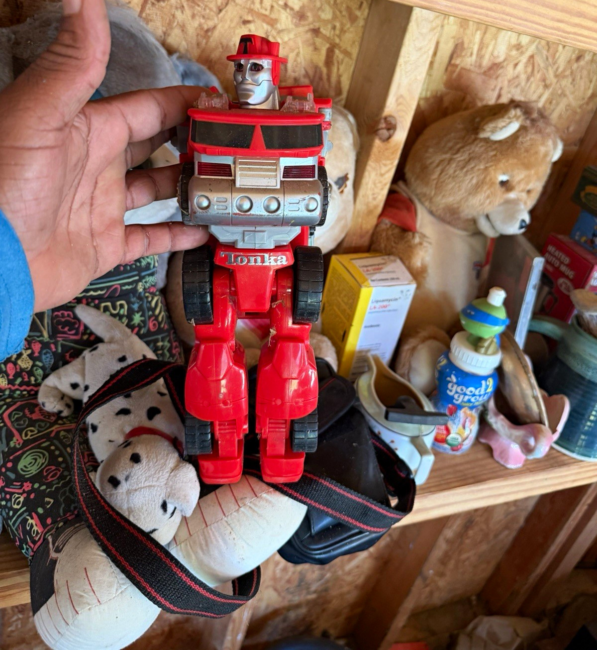 Tonka Vintage 1984 Transforming Robot Fire Truck Toy Red & Gray