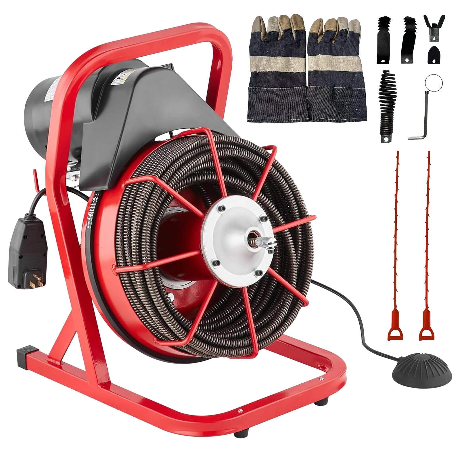 75 FT 400W Auto Feed Drain Auger Cleaner Electric Sewer Snake Cleaning Machine 75 FT 400W Auto Feed Drain Auger Cleaner Electric Sewer Snake Cleaning Machine