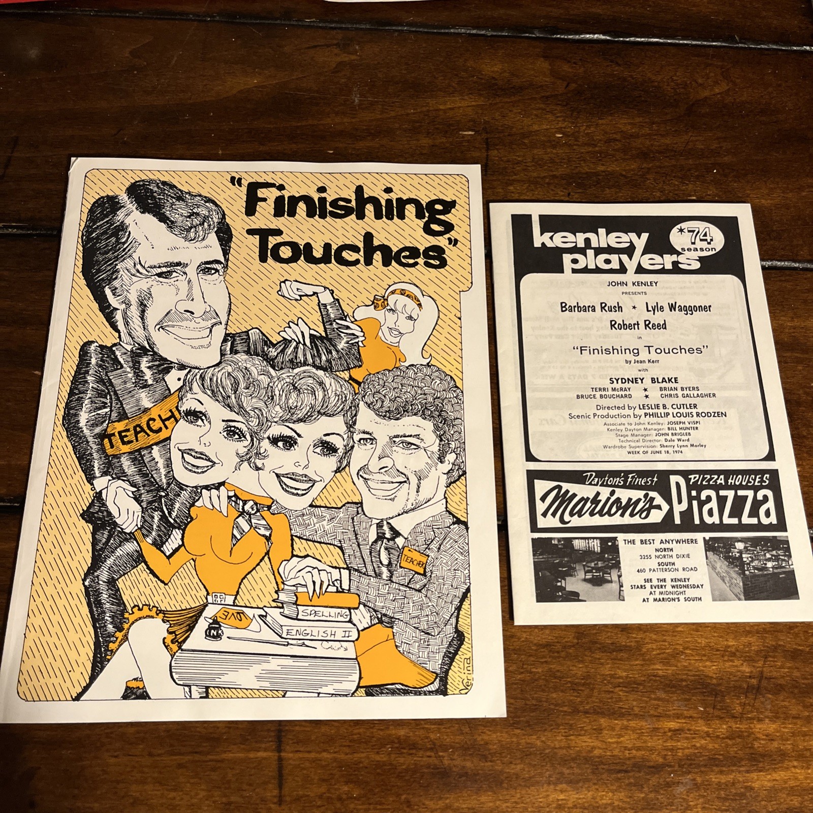 1975 Kenley Players Finishing Touches Cast Program Signed Autographs By 3 Actors