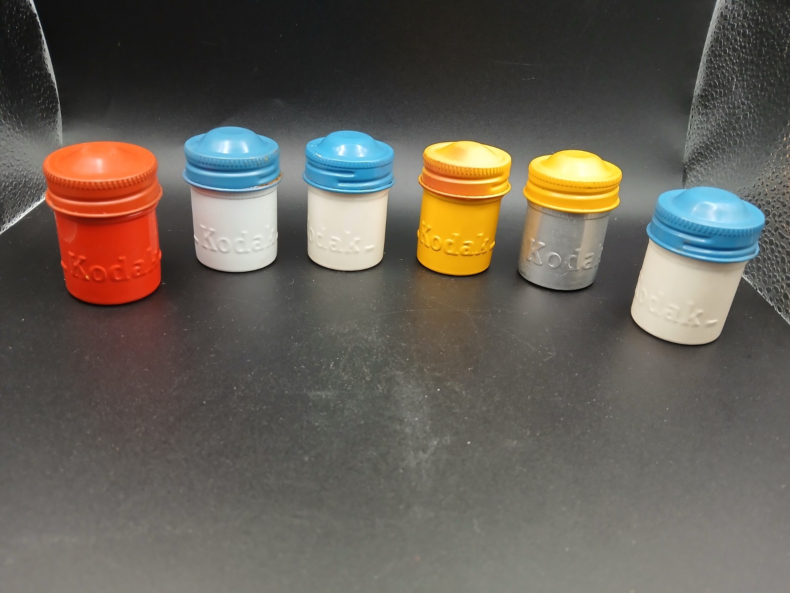 Lot of 6 vintage Kodak film canisters Eastman Kodak Company mid-century Lot of 6 vintage Kodak film canisters Eastman Kodak Company mid-century