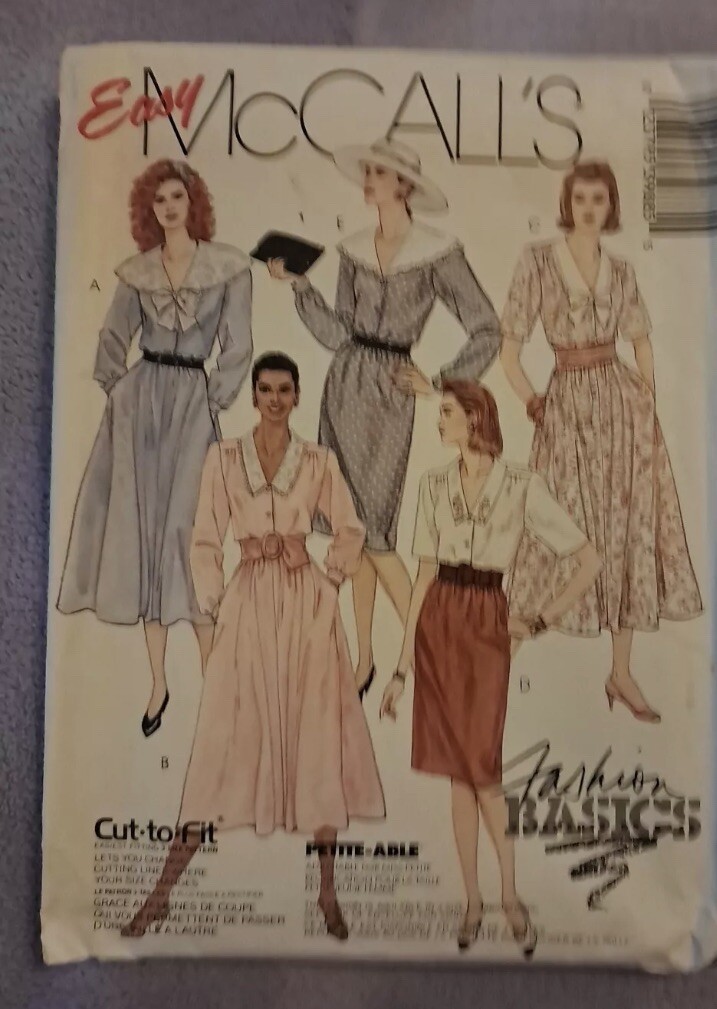 McCall's Easy Fashion Basics 3988 Sz 8-12 Women's Dress Skirt Vtg 1988 Cut & Com