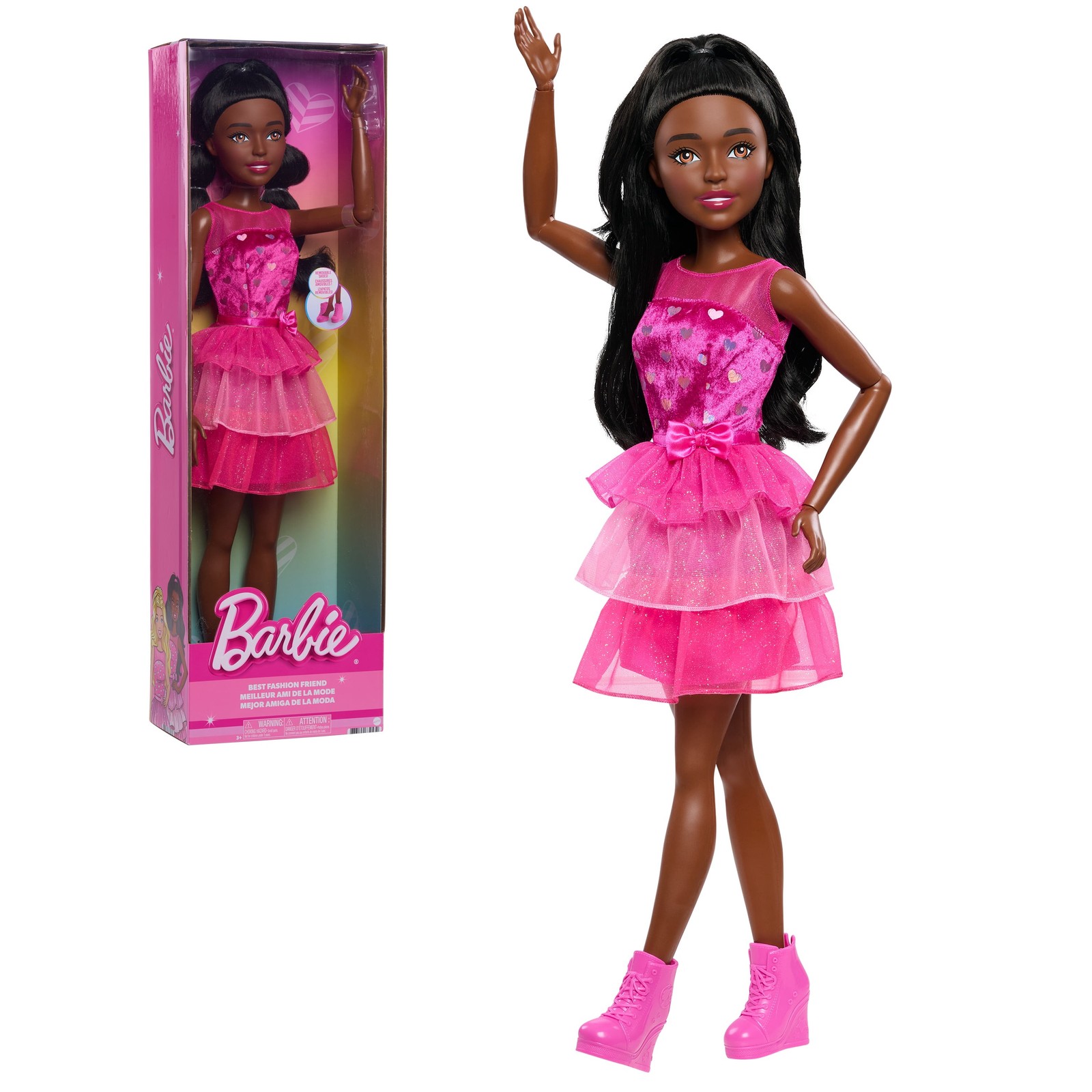 Barbie 28-Inch Fashion Doll, Large Brown-Haired Doll W/ Removable Shimmery Dress Barbie 28-Inch Fashion Doll, Large Brown-Haired Doll W/ Removable Shimmery Dress