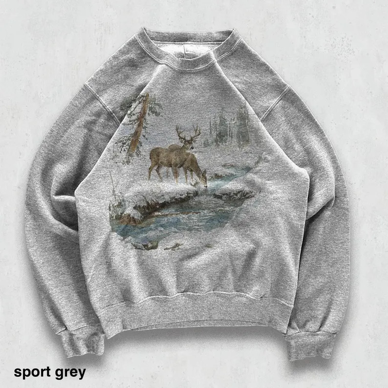 Vintage Winter Deer Sweatshirt