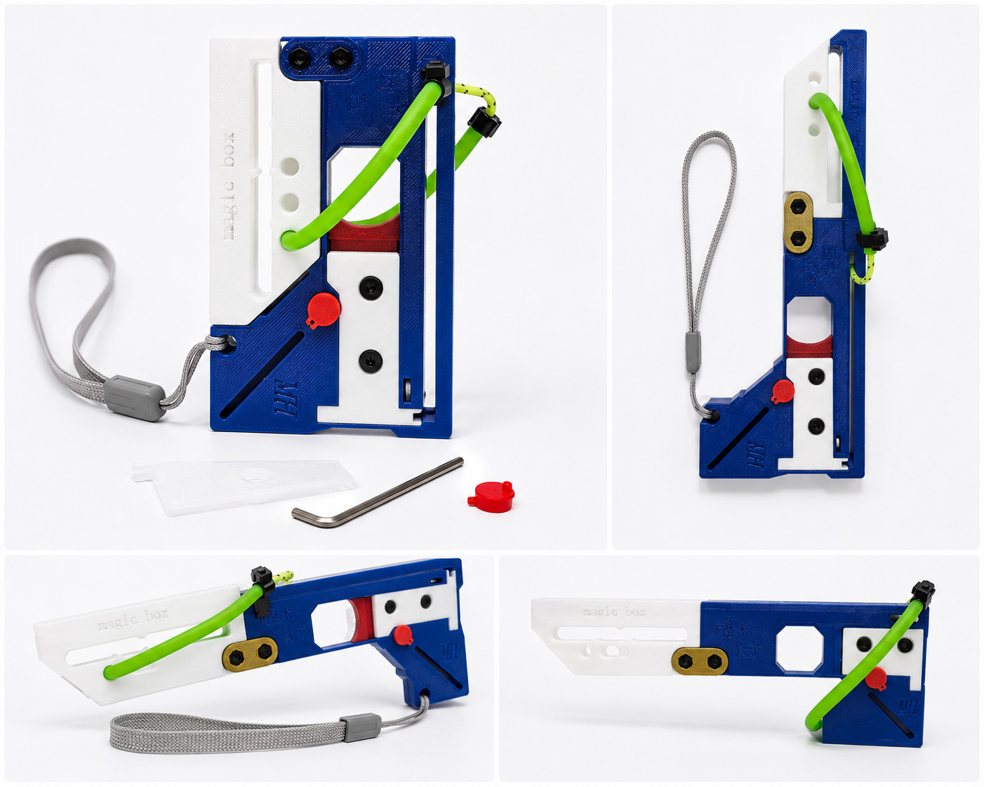 FoldShot Blue and White Folding Slingshot Pocket Catapult Portable