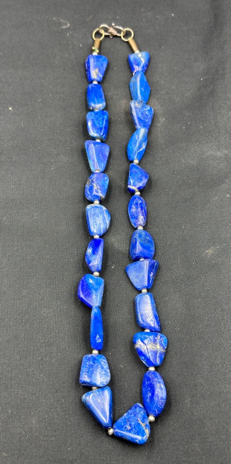 Antique Ancient near eastern natural lapis lazuli stone beads necklace