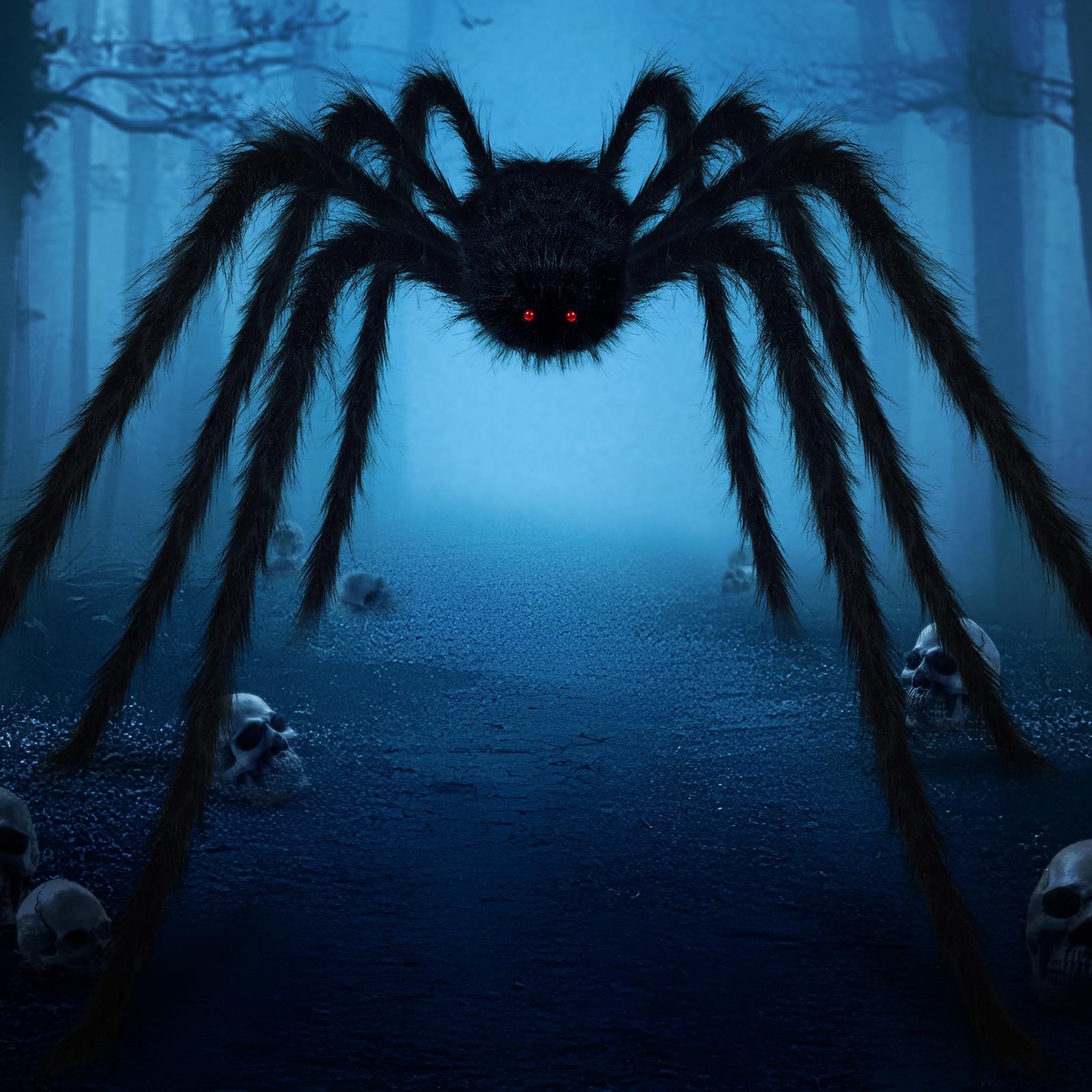 15FT Halloween Giant Spider Outdoor Decorations - Scary Large 15FT, Black 15FT Halloween Giant Spider Outdoor Decorations - Scary Large 15FT, Black