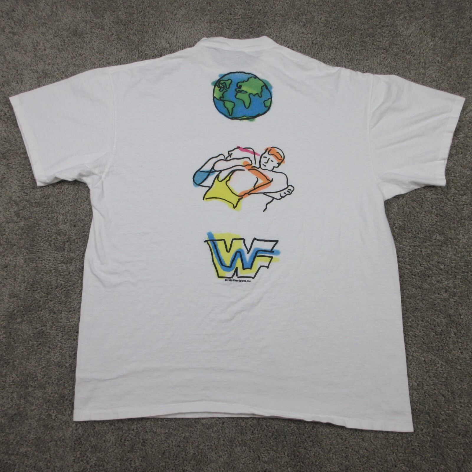 Vintage WWF Shirt Mens XXL 2XL White World Wresting Federation Promo Tee 1995 US
