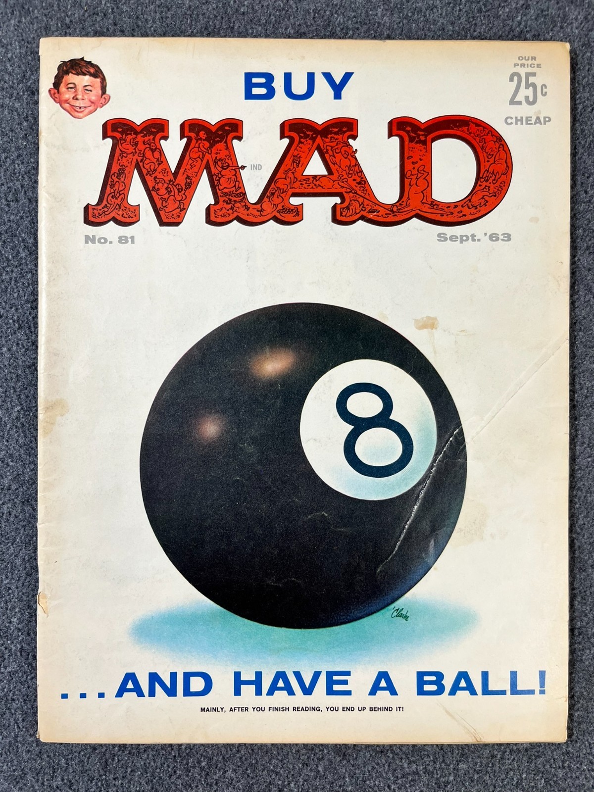 Vintage MAD Magazine #81 September 1963 Magic 8-Ball Cover Grade VG 4.0 Vintage MAD Magazine #81 September 1963 Magic 8-Ball Cover Grade VG 4.0