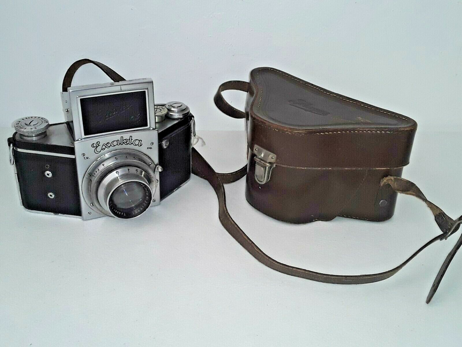 * 1938 Ihagee Exakta B Waist Level Viewfinder Film CHROME Camera 1:2.8 Lens 75mm