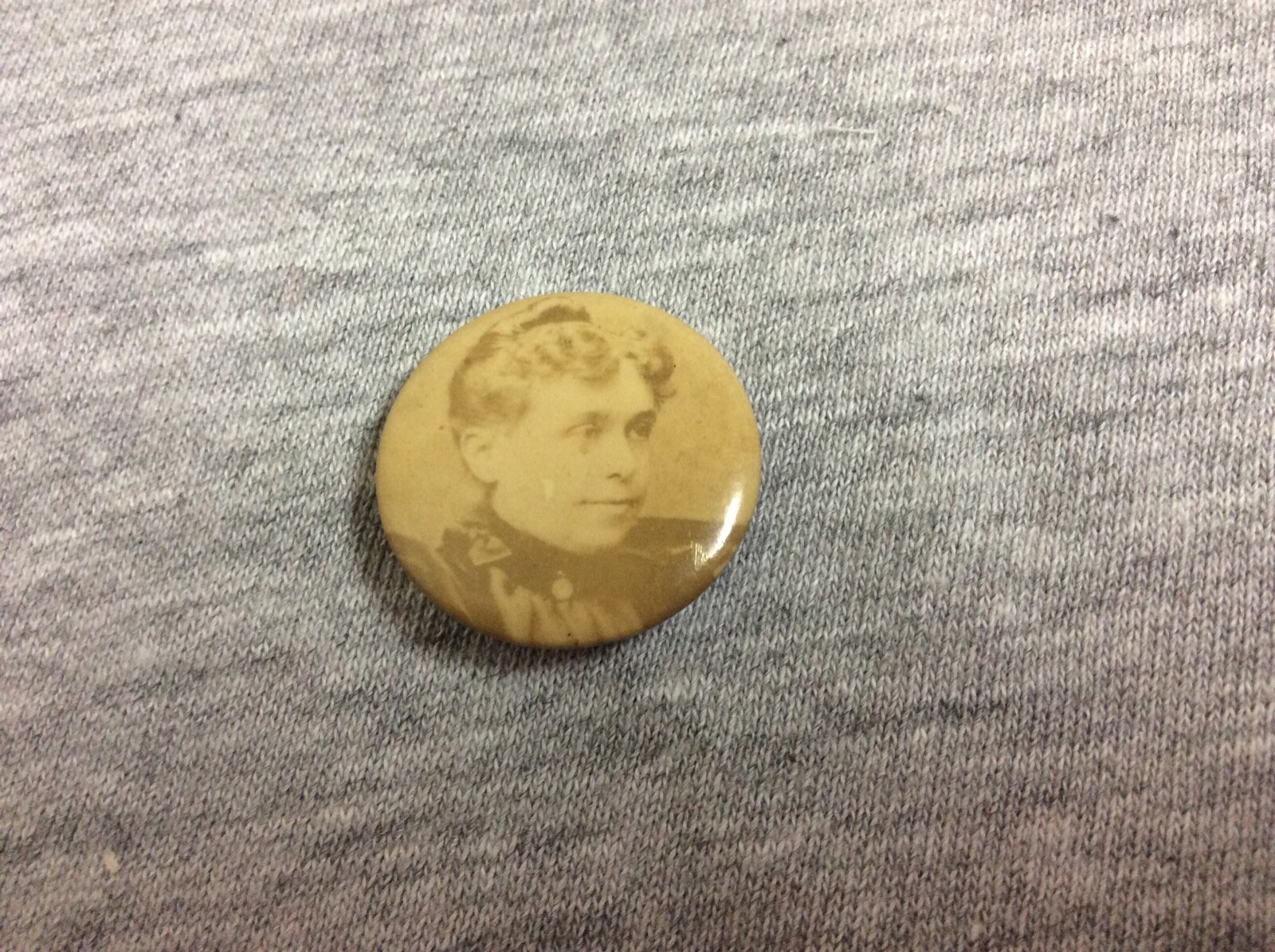 Antique Celluloid Victorian Photograph Portrait Lady Pinback Button Antique Celluloid Victorian Photograph Portrait Lady Pinback Button
