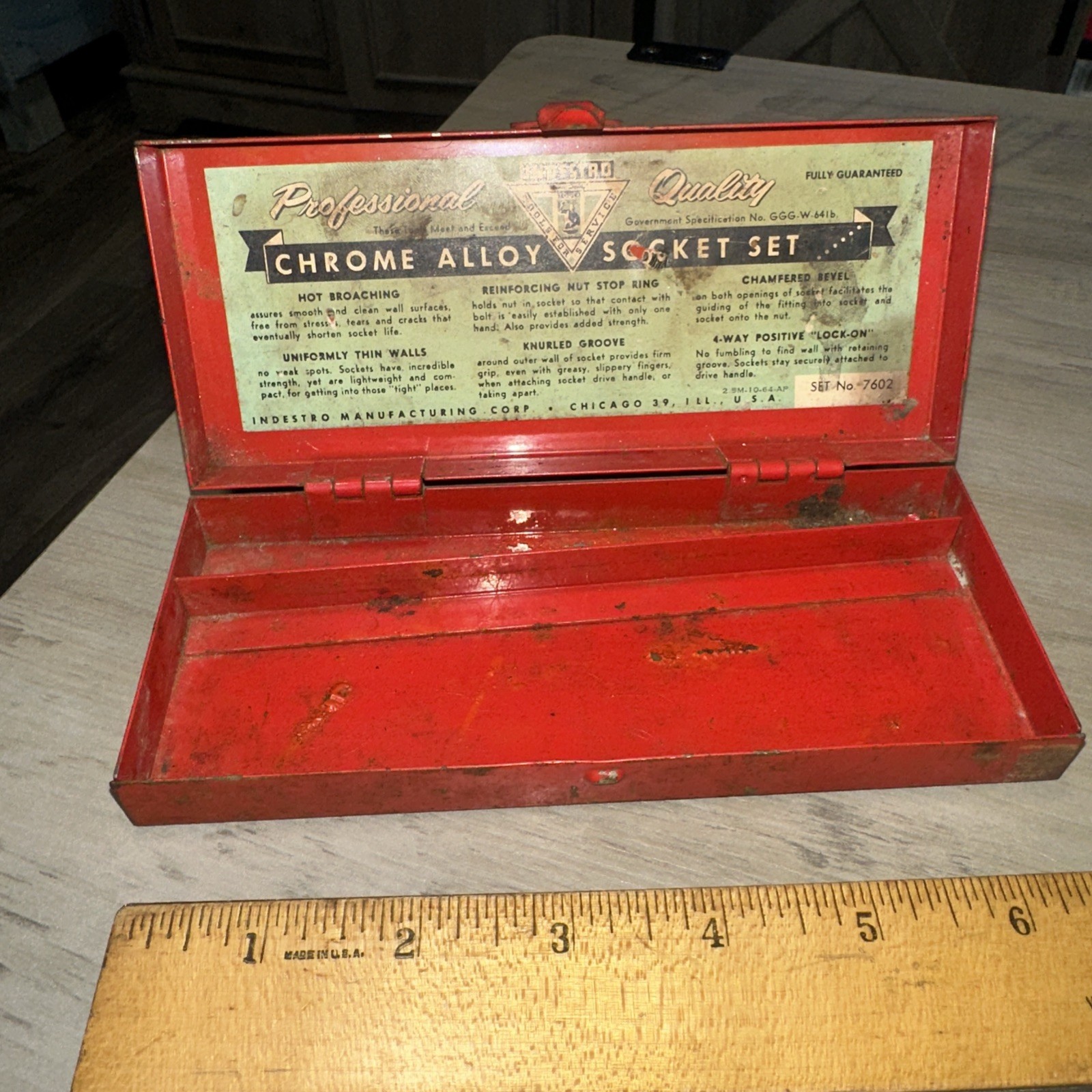 Vintage Indestro Metal Box For 1/4\